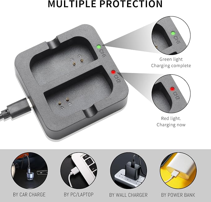 Battery Charger for Ring Rechargeable Battery, Dual Port Battery Charger - Image 2