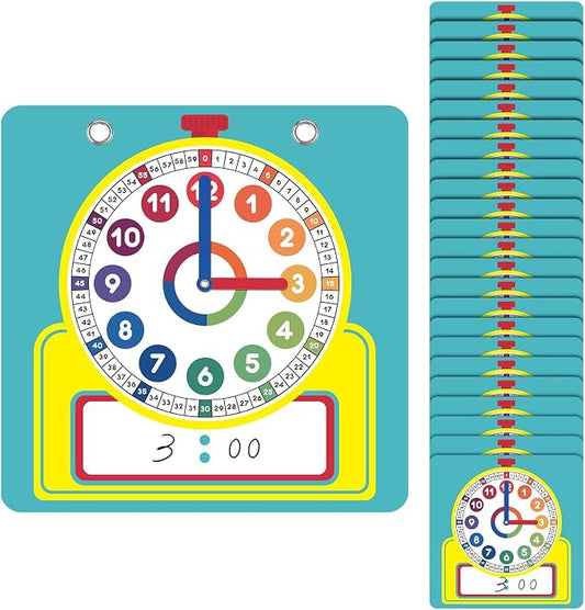 Junkin 25 Pcs Teaching Clock Kit, Learning Clocks by Junkin
