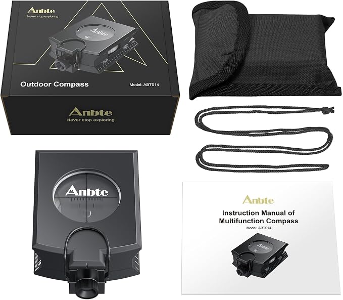 Anbte Compass Hiking Survival, IP65 Waterproof Metal Compass - Image 7