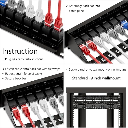 iwillink 10Gbps Cat6A Patch Panel 24 Port, Keystone Patch Panel UTP 19-Inch - Image 6
