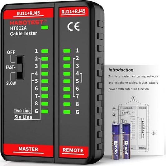 Network Ethernet Cable Tester for RJ11 RJ45 CAT5 CAT5E CAT6 CAT6A CAT7 by YEREADW