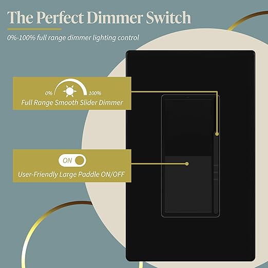 TOPGREENER Kalide Dimmer Light Switch, LED Dimmer Switch, Full Range Dimming - Image 2