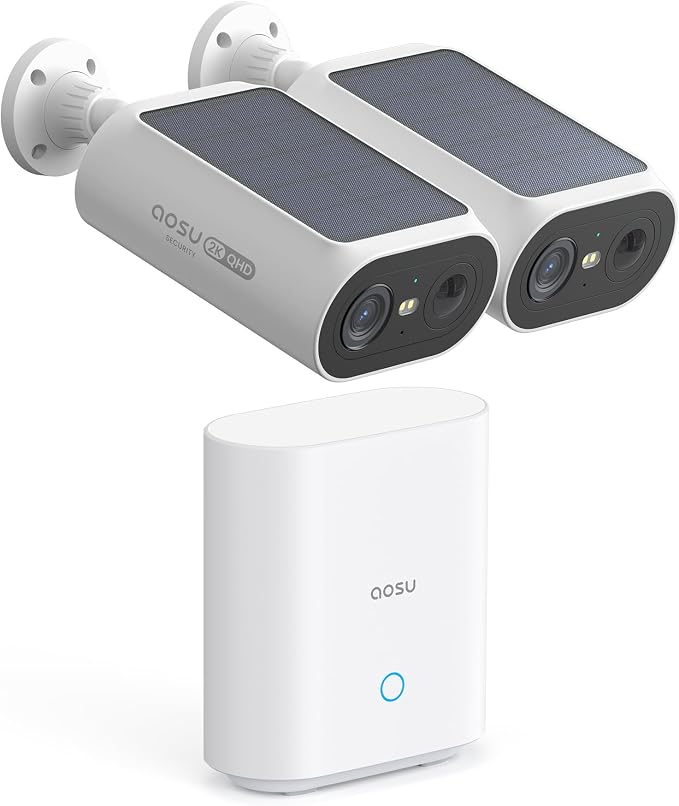 aosu Solar Security Cameras Wireless Outdoor, 2Mins DIY Installation, No by AOSUSecurityOffical