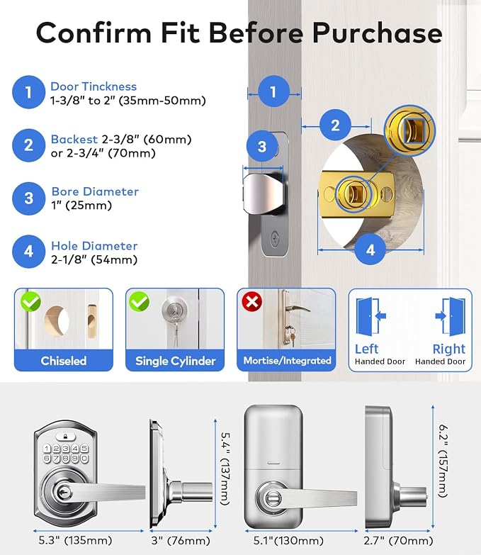 TEEHO TE019 Smart Keypad Door Lock - Image 6