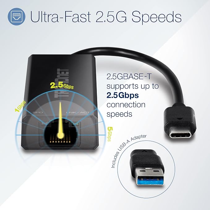 TRENDnet USB-C 3.1 to 2.5GBASE-T Ethernet Adapter, NDAA & TAA Compliant - Image 5