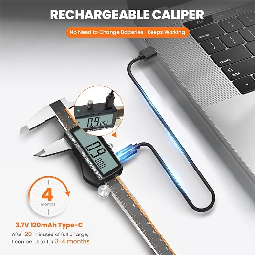HARDELL Digital Caliper 12 Inch, Rechargeable Calipers - Image 4