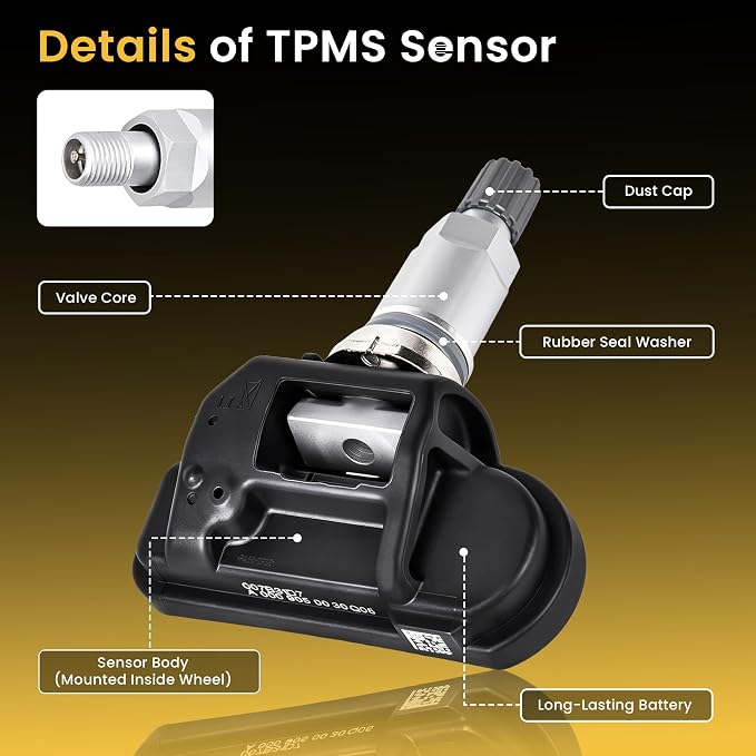 TPMS Tire Pressure Sensors 433MHz Programmed TPMS Sensor Compatible - Image 3