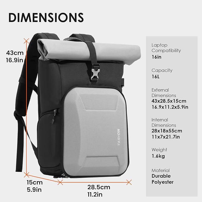 TARION Rolltop Camera Backpack - Image 7