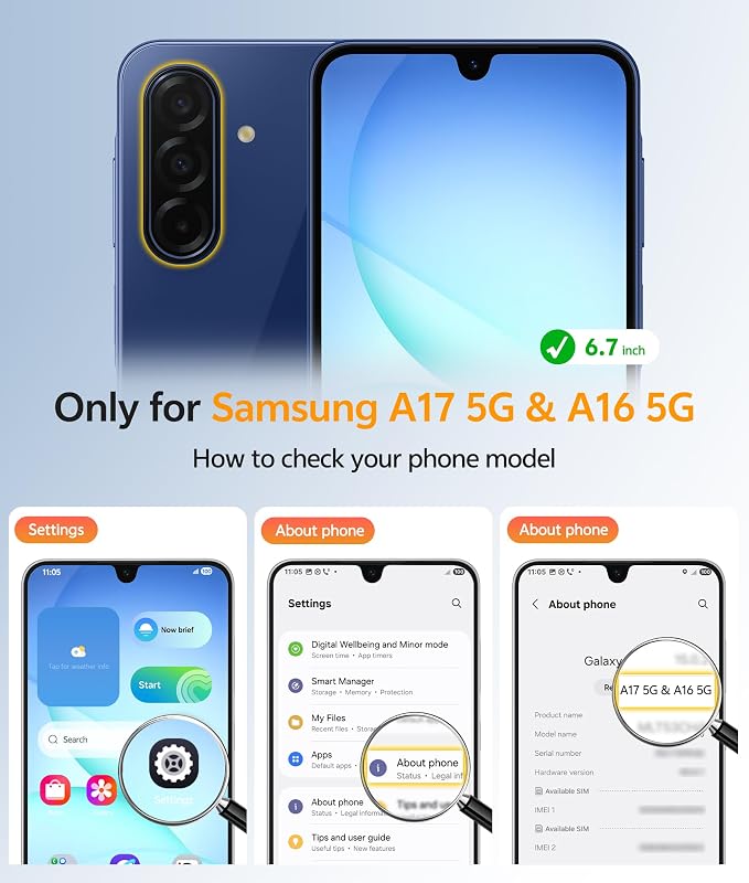 FNTCASE for Galaxy A17/A16 5G Phone Case: for Samsung A17 Cases Matte - Image 2
