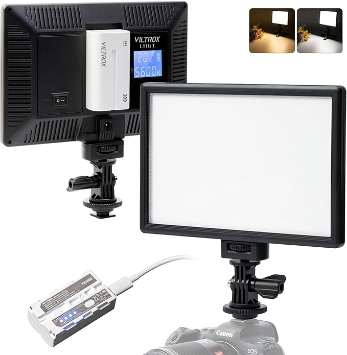 VILTROX 15W LED Video Light Panel, 3300K-5600K On Camera Light, Super Thin Key by ViltroxOfficial