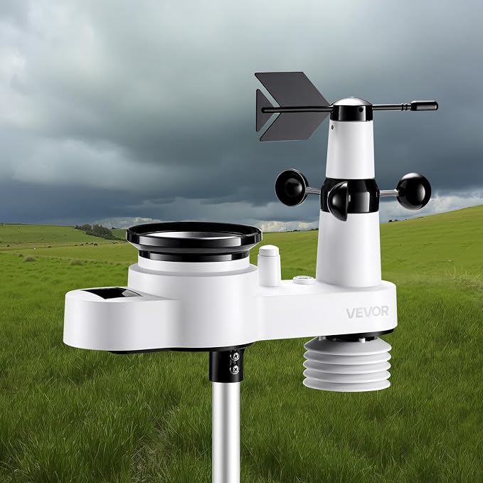 VEVOR 5-in-1 Wi-Fi Weather Station, 7.5-Inch VA Display, Wireless Solar Powered - Image 8