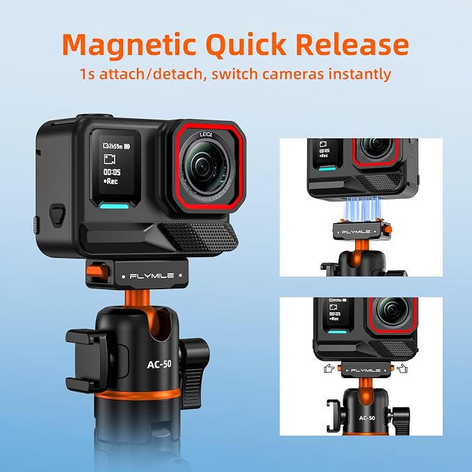 Tripod for Insta360 X5 ACE Pro 2, 21” Selfie Stick Quick Release Extension Rod - Image 4