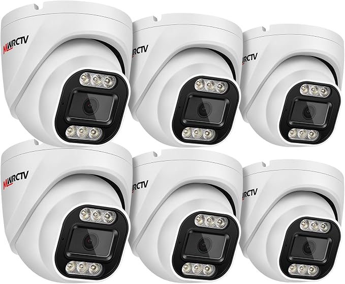 MWRCTV 8MP POE IP Camera Outdoor, 4K Turret Security Dome Camera 2.8mm Wide by MWRCTV