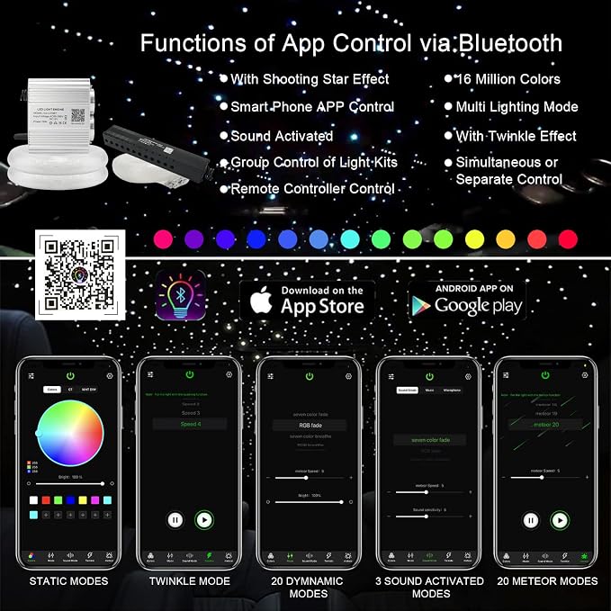 AKEPO Upgraded 16W Dual Head+Twinkle+Shooting Star Fiber Optic Lights Kit - Image 2