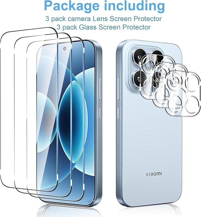 Anoowkoa 3 Pack for Xiaomi 17 Screen Protector + Xiaomi 17 Camera Lens Tempered - Image 4