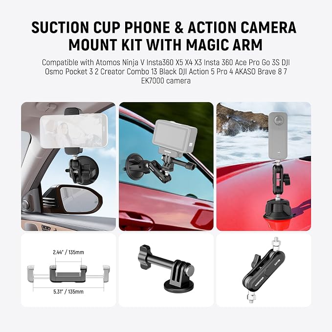 NEEWER Suction Cup Phone Holder & Camera Mount Compatible - Image 2