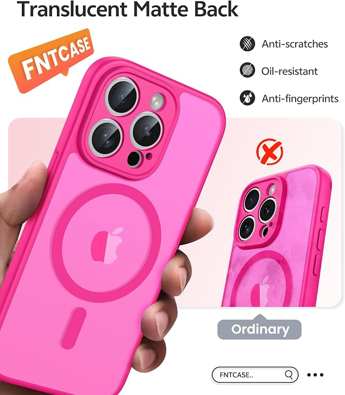 FNTCASE for iPhone 15 Pro Case: Translucent Matte Cases - Image 6