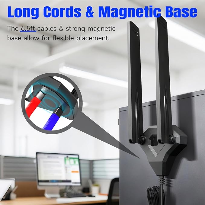 Eightwood WiFi 7 Antenna Tri-Band 6GHz 5GHz 2.4GHz RP-SMA Antenna - Image 3
