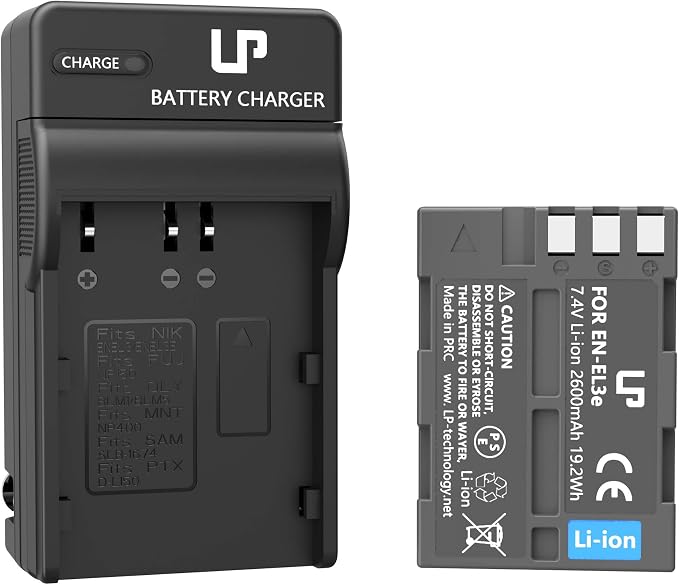 LP EN-EL3e Battery Charger Pack, Replacement by LP