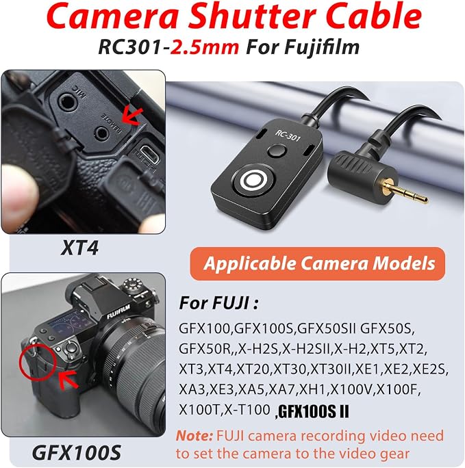 RC301-2.5mm 11.8in RS-60E3 Remote Switch Shutter Release Cord - Image 6