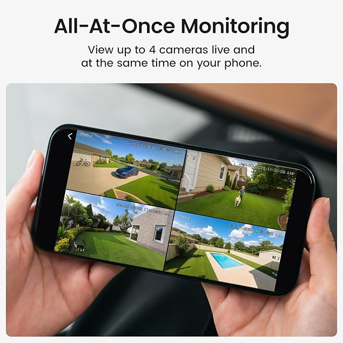 aosu Solar Security Cameras Wireless Outdoor, 2Mins DIY Installation, No - Image 4
