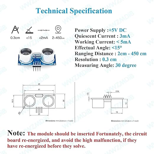 WWZMDiB 2 Pcs HC-SR04 Ultrasonic Sensor Module Compatible - Image 3