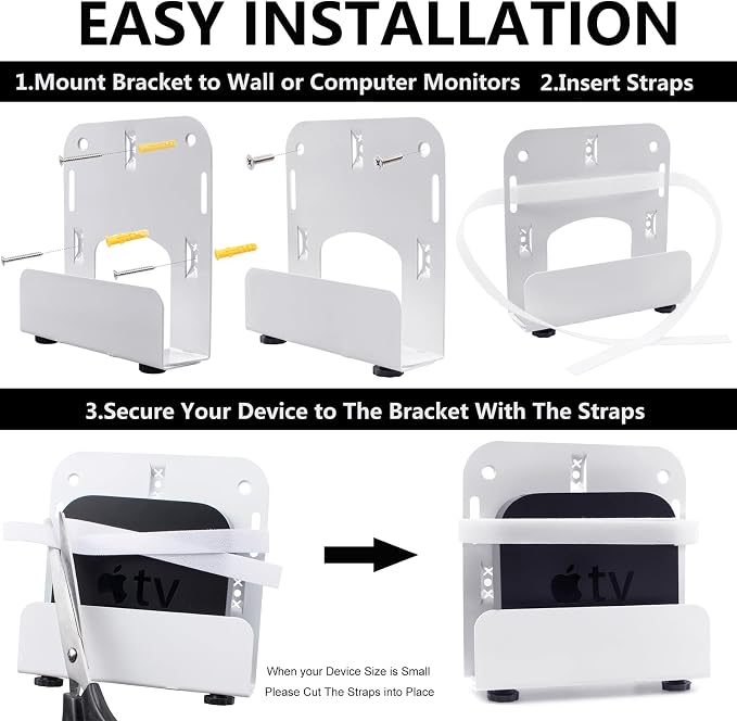 Cable Box Wall Mounting Modem for Most Small Narrow Devices Apple TV, Amazon - Image 4