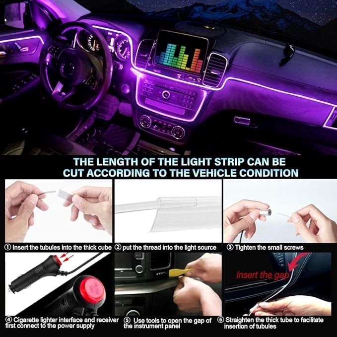 MAODANER Car LED Interior Strip Light, 16 Million Colors 5 in 1 - Image 5