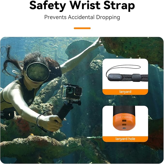 TELESIN Floating Selfie Stick Hand Grip Waterproof Handle - Image 6