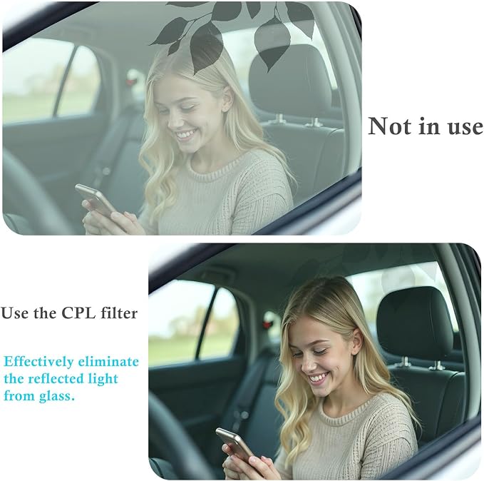52mm Polarizing Phone Filter for iPhone, Clip-on CPL Lens Eliminates Glare & - Image 7
