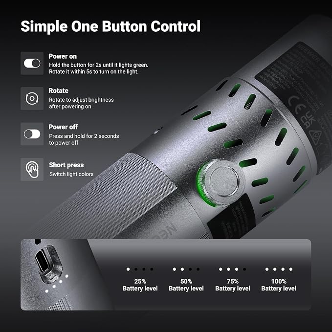 NEEWER BASICS 20W RGB Photography Flashlight - Image 6