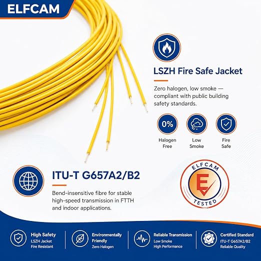 Elfcam® - Fiber Optic Pigtail 12 Fibers Singlemode Simplex E2000A 9/125um OS2 - Image 3