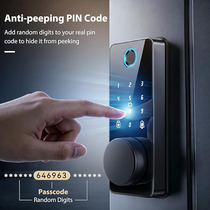 Smart Lock with Handles, Fingerprint Door Lock App Control, Keyless Entry Door - Image 5