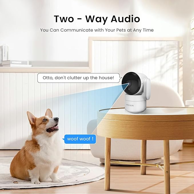 AMOROM 2K Pan-Tilt Indoor Security Camera, 360° Pet/Dog Monitoring, Motion - Image 5