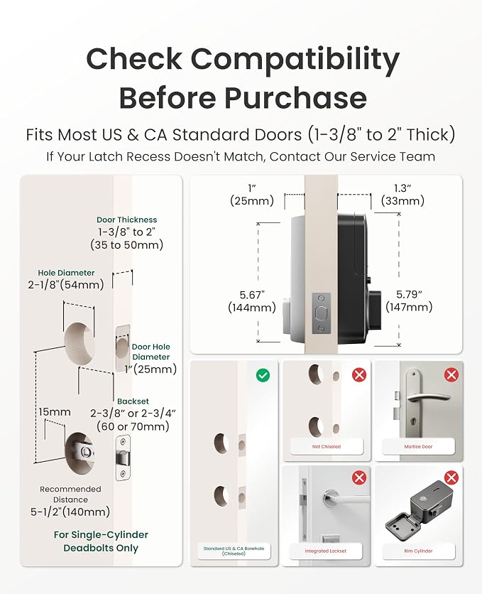 DESLOC Smart Door Lock B200, Smart Deadbolt Lock, Keyless Entry Door Lock - Image 7