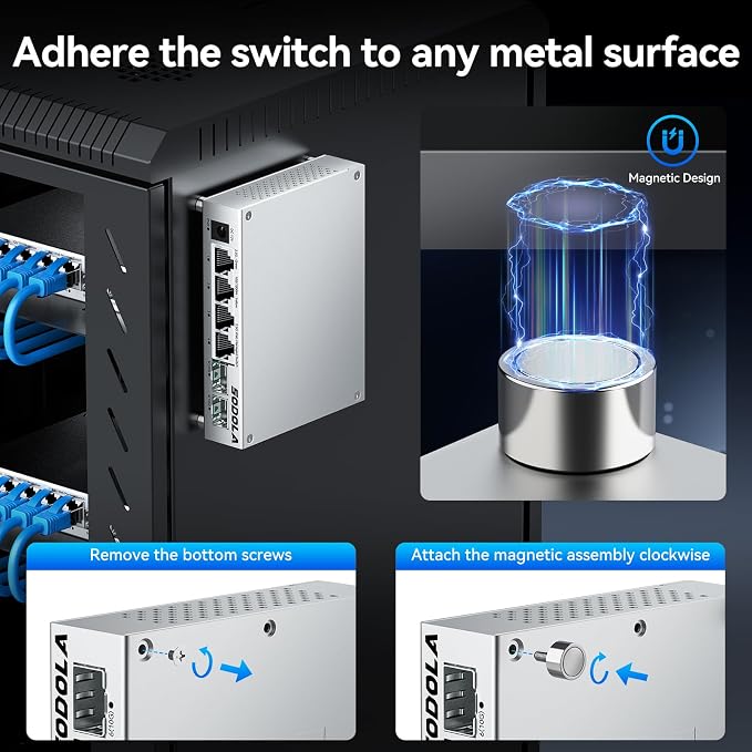 SODOLA 6 Port 2.5Gb Easy Web Managed Switch, 4 x 2.5G Base-T Ports, 2 x 10G SFP+ - Image 6