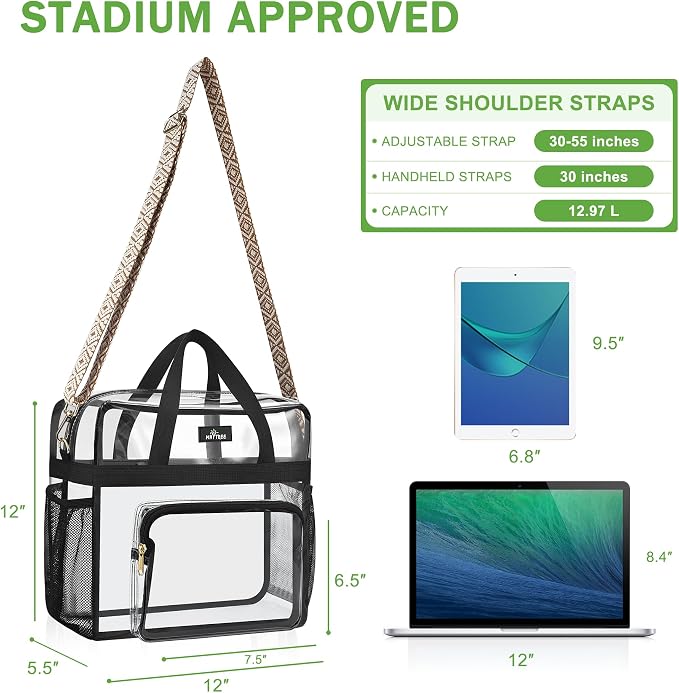 MAY TREE Clear Bag for Stadium Events, Transparent Bag for Concert Sports Gym - Image 3