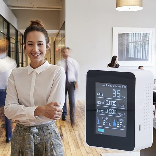 Air Quality Monitor with Clear Alarm Smart Display Real Time Portable Detector - Image 2