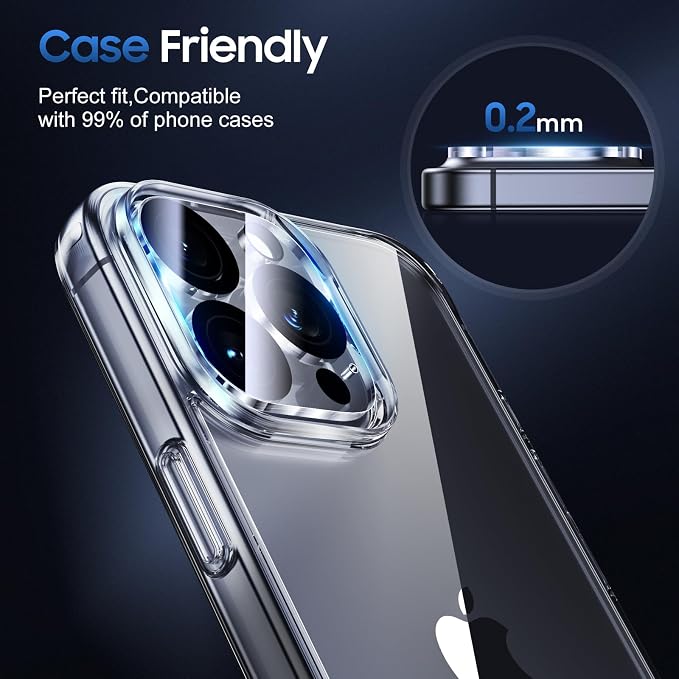 UniqueMe for 3 Pack iPhone 16 Pro/iPhone 16 Pro Max Camera Lens Protector - Image 6