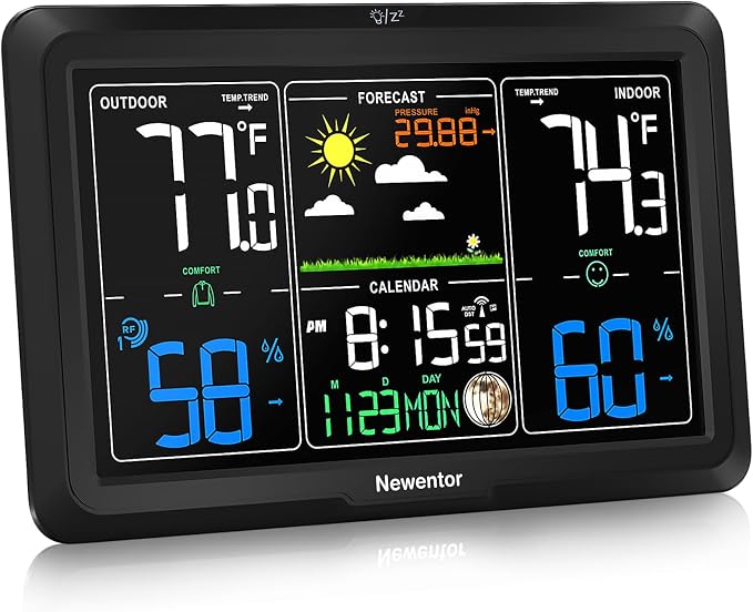 Newentor Weather Station Wireless Indoor Outdoor, Indoor Outdoor Thermometer by Newentor