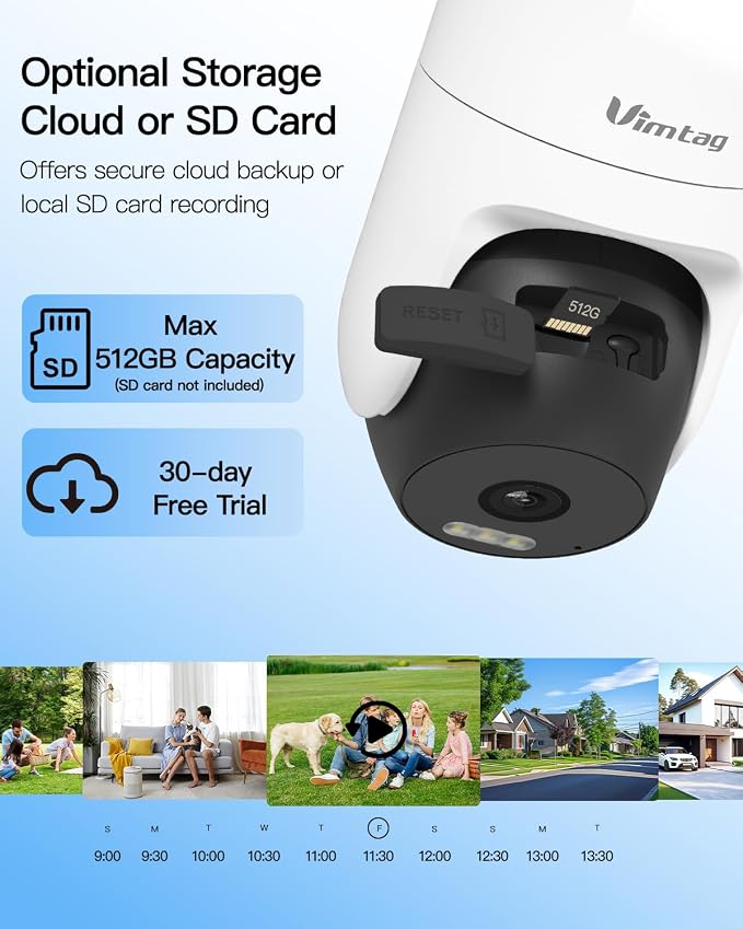 VIMTAG 2.5K 4MP Outdoor Security Camera, Pan/Tilt WiFi Home CCTV Camera - Image 11