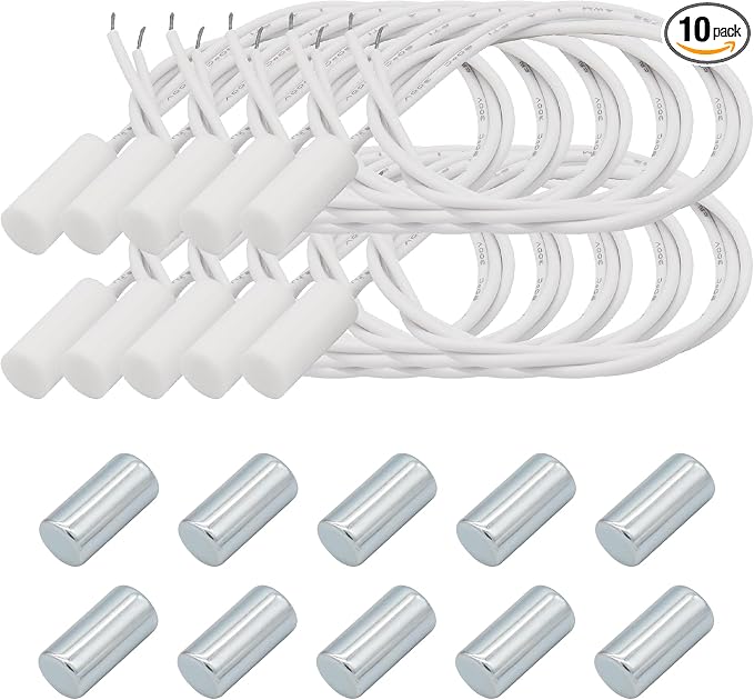 10PCS Recessed Wired Security Window Door Contact Sensor, Normally Closed NC by FOCMKEAS