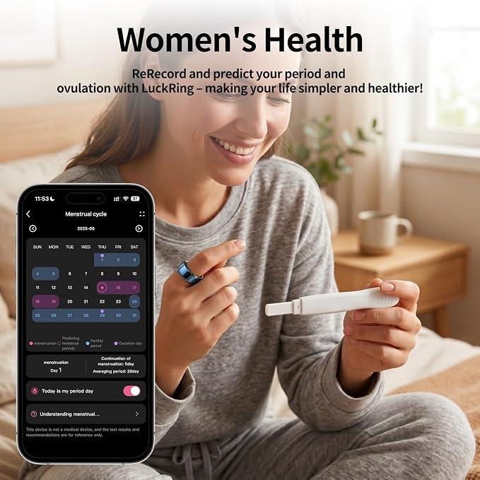 Mirlray Smart Ring for Women & Men, Smart Ring Health Tracker, Blood Oxygen & - Image 3