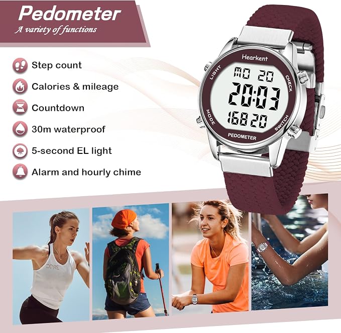 Hearkent Pedometer Watch for Walking Steps and Miles-Men&Women-Step Counter for - Image 3