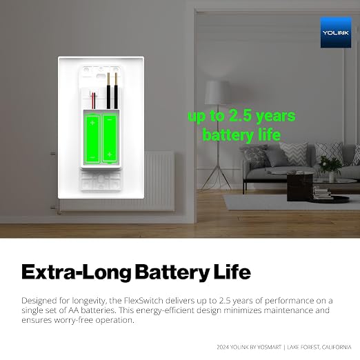 YoLink FlexSwitch, Single Pole Switch, Long-Lasting Battery Powered Smart Light - Image 5