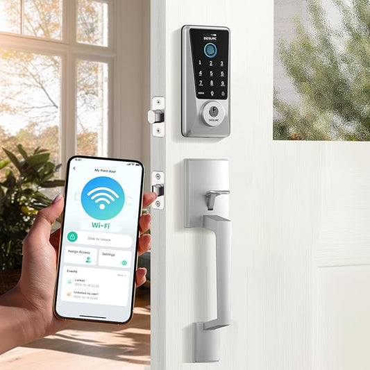 DESLOC Smart Lock D110 Plus, WiFi Fingerprint Smart Front Door Lock by DESLOC