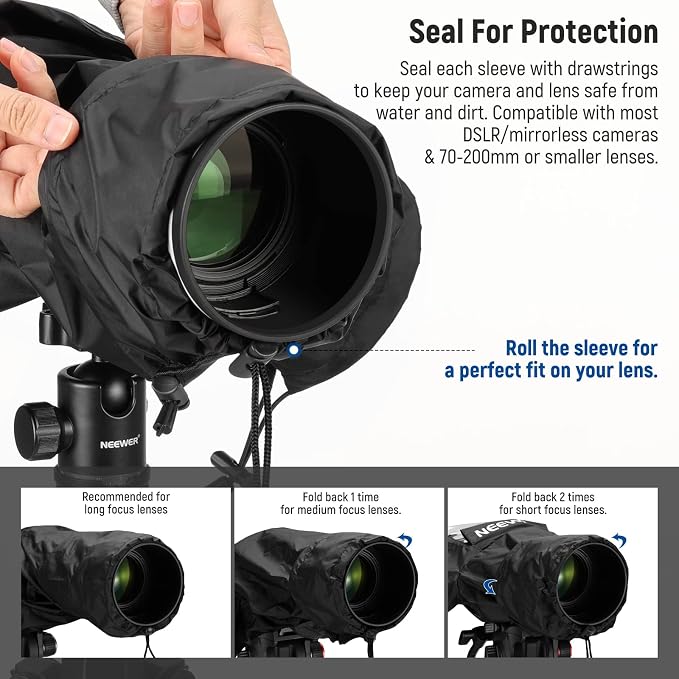 NEEWER Camera Rain Cover, Small Size Durable Nylon Raincoat Compatible - Image 3