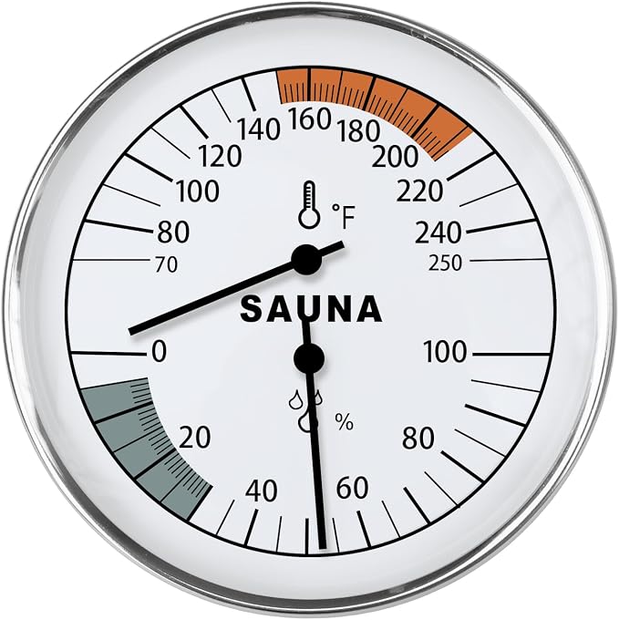 Sauna Thermometer and Hygrometer Combo, Precise Temperature & Humidity Gauge by Unknown