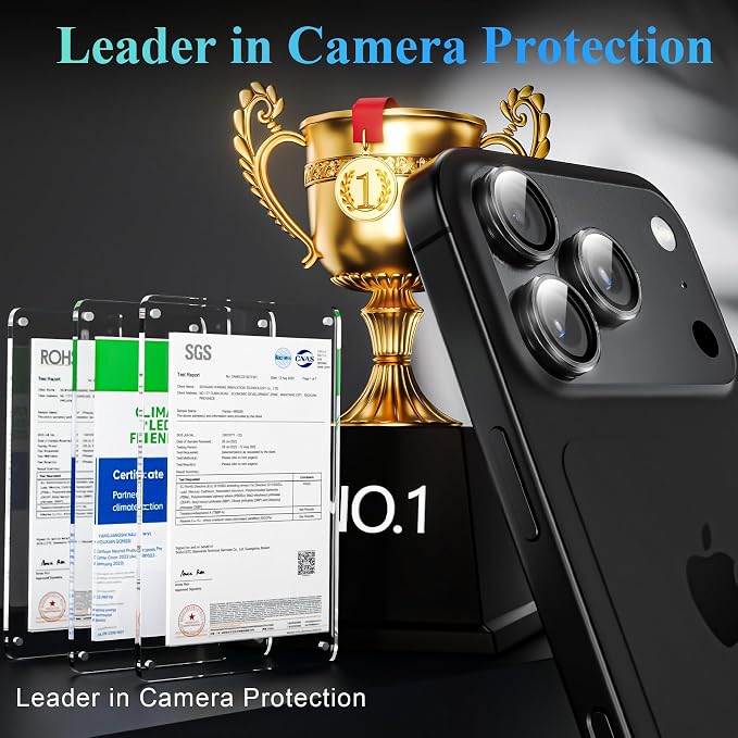 YWXTW Camera Lens Protector for iPhone 17 Pro/iPhone 17 Pro Max, Tempered Glass - Image 2