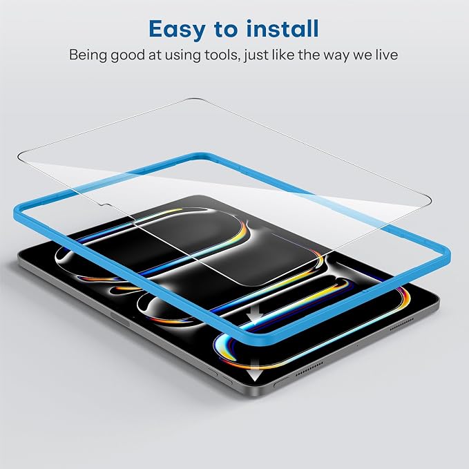 SPARIN Screen Protector for iPad Pro 11 Inch 2025/2024 M5 M4, 2 Pack Tempered - Image 6
